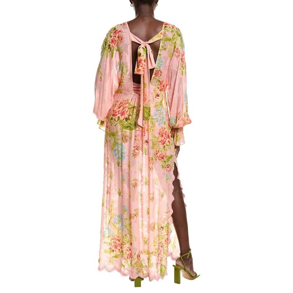 Hemant & Nandita Womens  Floral Kaftan, Pink - Picture 2 of 3